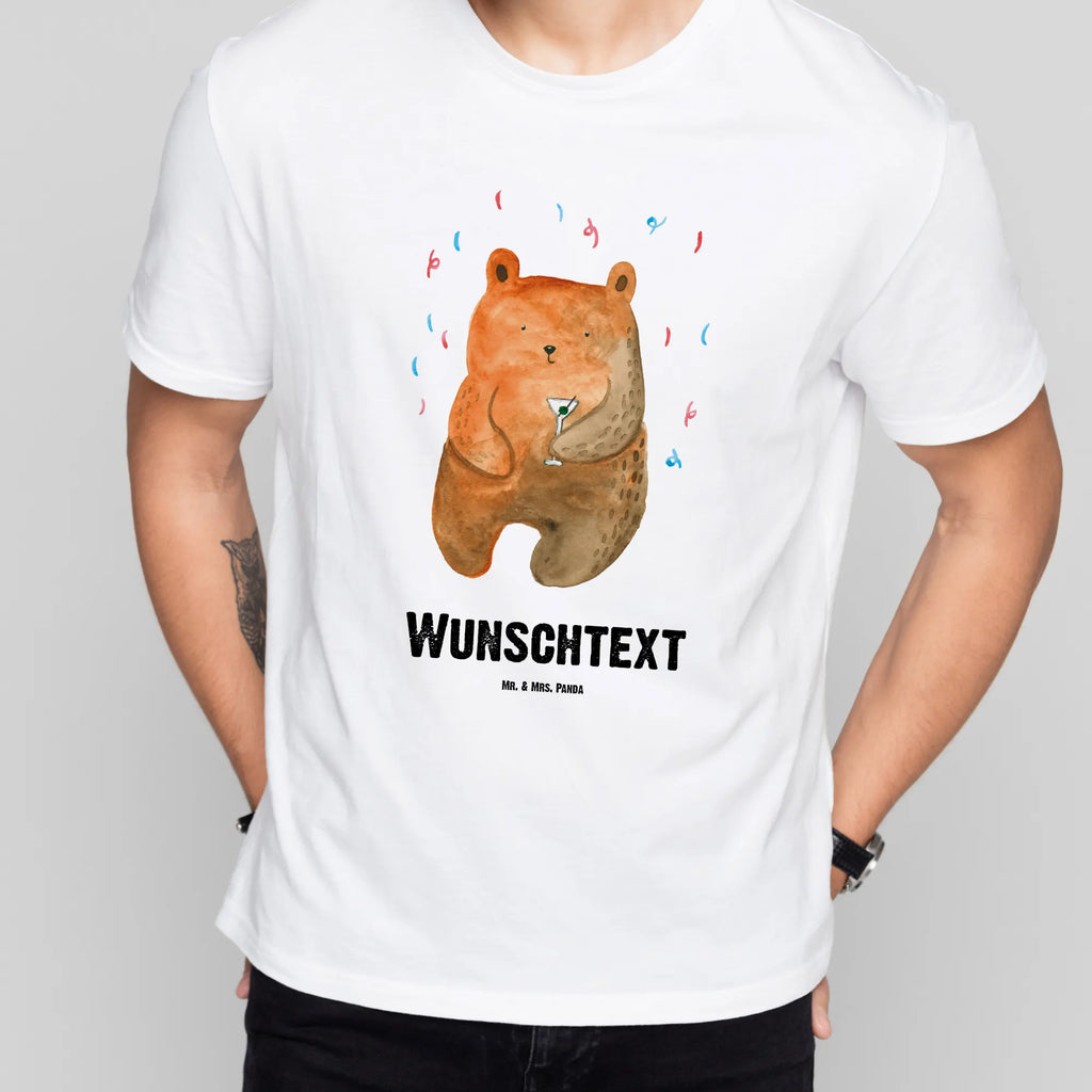 Personalised T-Shirt bear party T-Shirt Personalisiert, Wunschtext, T-Shirt mit Aufruck, Bedrucken, T-Shirt mit Namen, Teddybär, Teddy, Bär, Mitbringsel, Abfeiern, Geburtstag, Geburtstagsgeschenk, Party, Geschenk, Lustig, Gute Laune, Feiern