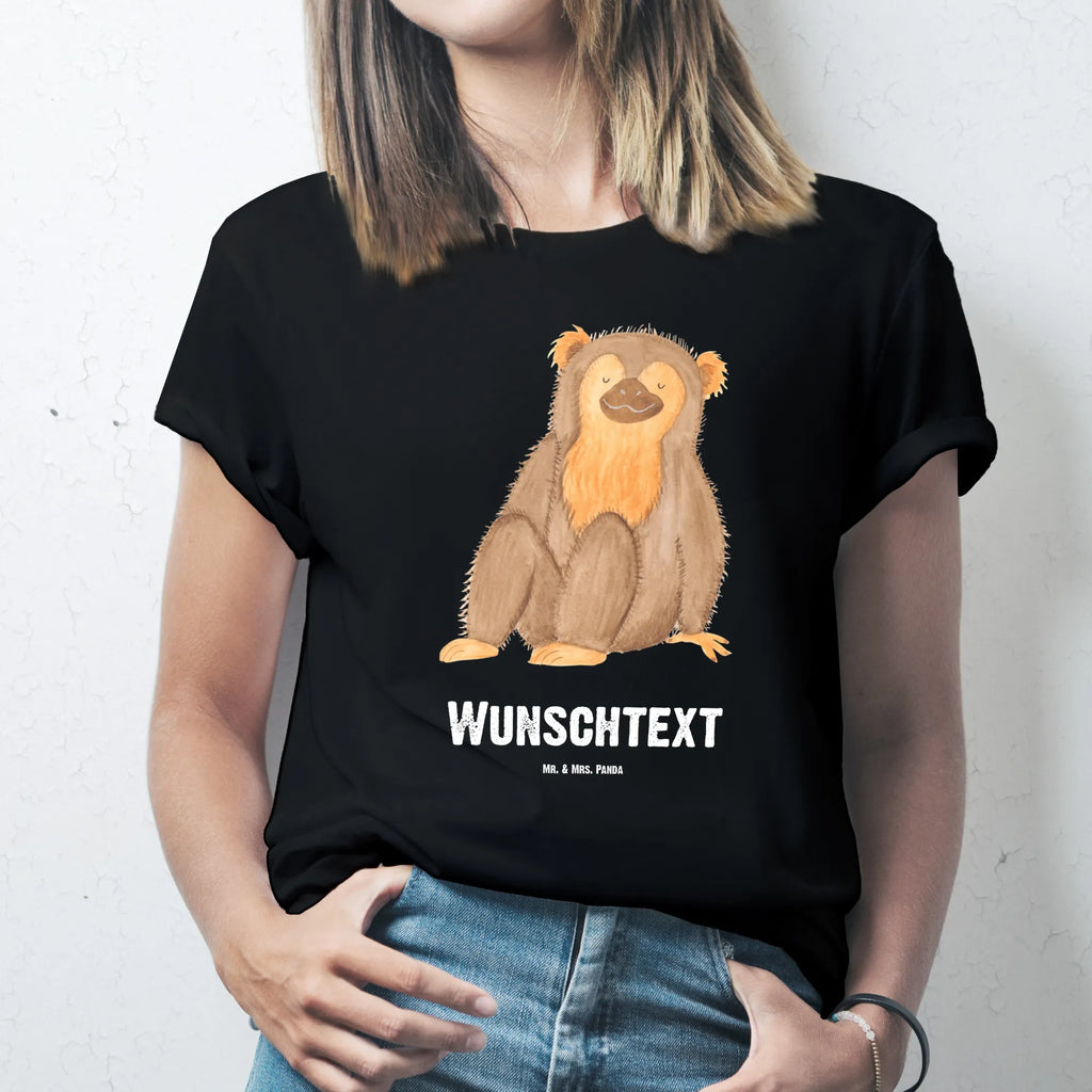 Rozmiar L Personalizowana koszulka Małpa Bedrucken, T-Shirt mit Namen, T-Shirt Personalisiert, Wunschtext, T-Shirt mit Aufruck, Wildtiere, Afrika, Selbstliebe, Selbstachtung, Äffchen, Selbstbewusstsein, Motivation, Selfcare, Respekt, Liebe, Affen, Affe