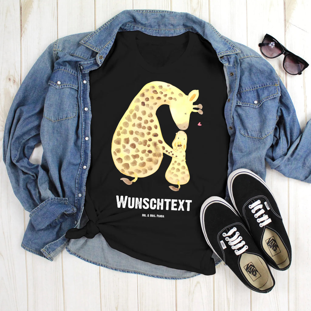 Rozmiar L Personalizowana koszulka żyrafa dziecko T-Shirt mit Namen, Bedrucken, Wunschtext, T-Shirt Personalisiert, T-Shirt mit Aufruck, Wildtiere, Afrika, Giraffe, Mama, Sohn, Kind, Tochter, Lieblingsmensch, Mutter