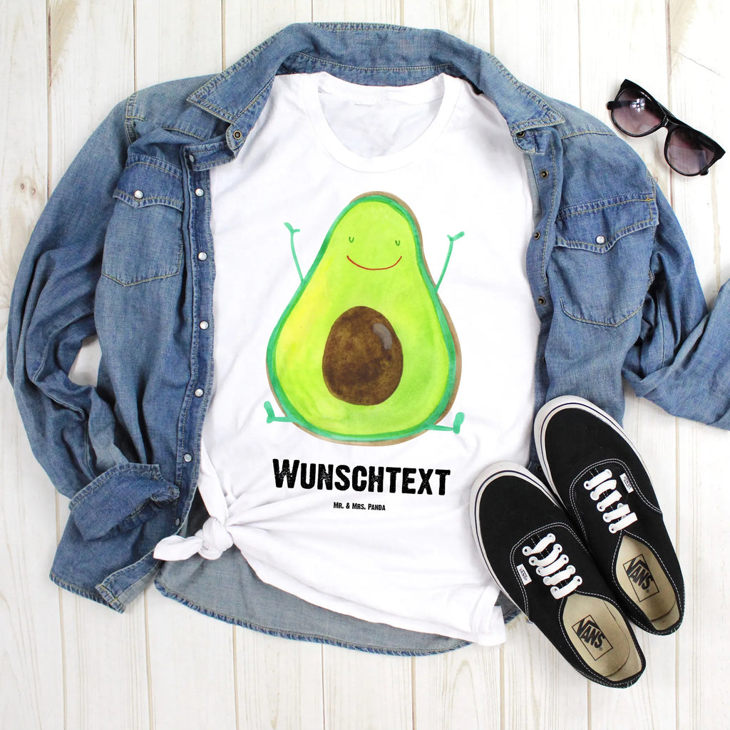 Personalised T-Shirt avocado Happy T-Shirt Personalisiert, Wunschtext, Bedrucken, T-Shirt mit Namen, T-Shirt mit Aufruck, Veggie, Vegan, Avocado, Gesund, Chaos