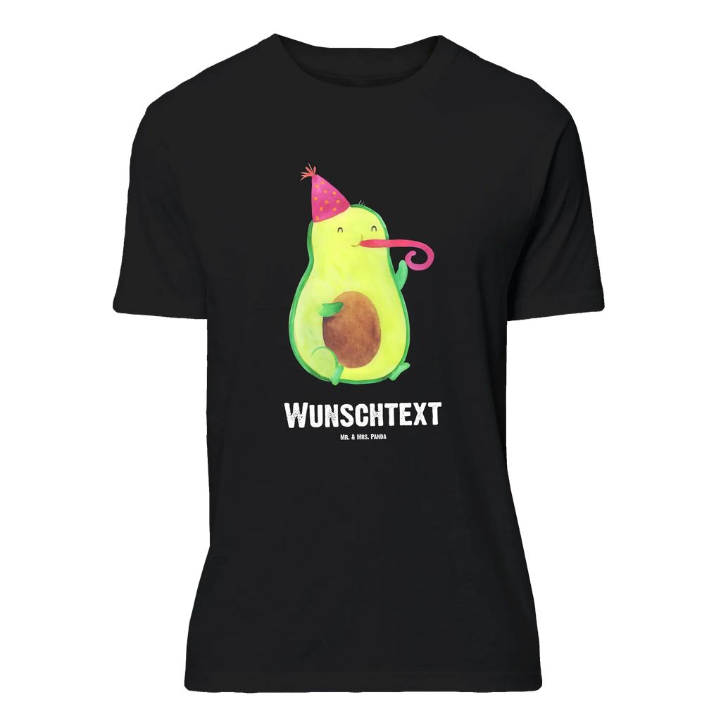 Personalised T-Shirt avocado Celebration Männer, T-Shirt Personalisiert, Frauen, Wunschtext, T-Shirt mit Namen, T-Shirt mit Aufruck, Bedrucken, Avocado, Veggie, Vegan, Gesund, Geburtstag, Fete, Party, Gute Laune, Tröte, Feierlichkeit, Feier