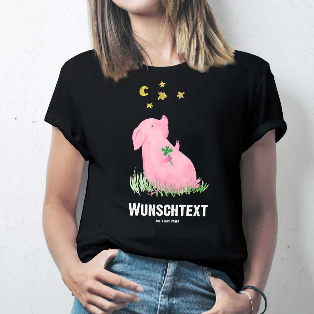 Rozmiar L Personalizowana koszulka świnia Szczęście Männer, Bedrucken, T-Shirt mit Aufruck, Frauen, Wunschtext, T-Shirt mit Namen, T-Shirt Personalisiert, lustige Sprüche, Gute Laune, Tiere, Tiermotive, Ziele, Träume, Schwein, Glücksbringer, Sterne, Sernchen, Motivation, Schweinchen, Glücksschwein. Glück
