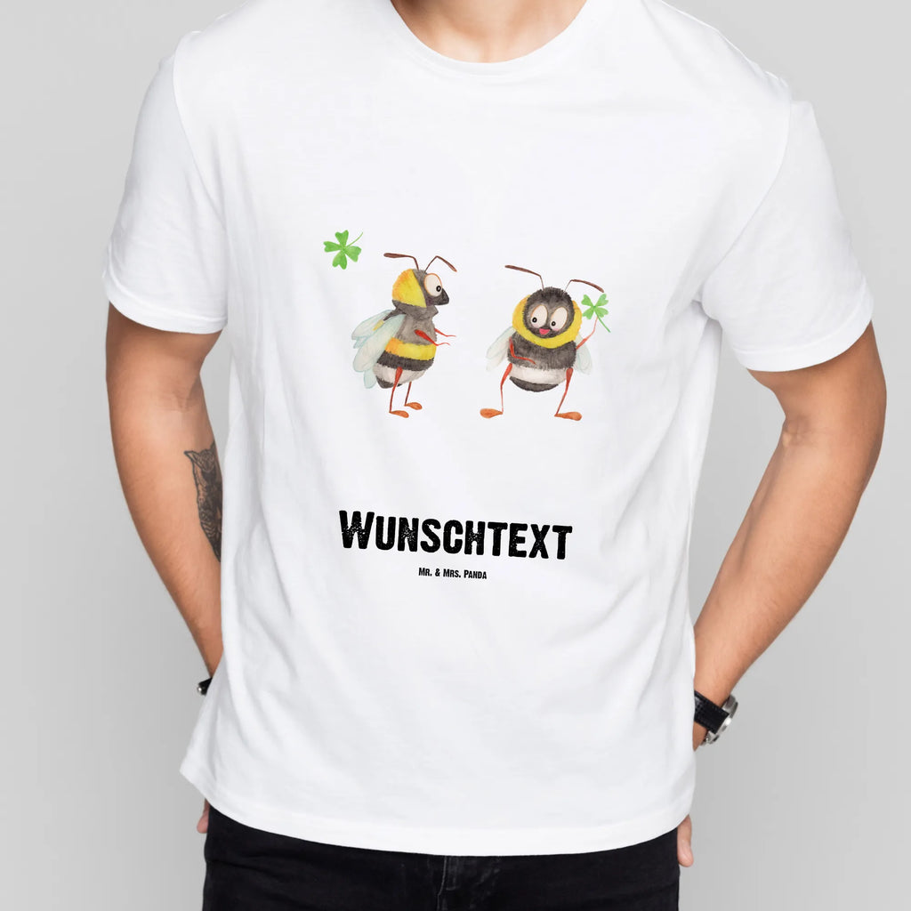 Personalisiertes T-Shirt Hummeln mit Kleeblatt T-Shirt mit Namen, Wunschtext, Bedrucken, T-Shirt mit Aufruck, T-Shirt Personalisiert, Gute Laune, Lustige Sprüche, Tiere, Tiermotive, Spruch Fröhlich, Biene, glücklich sein, Spruch schön, glücklich Werden, Biene Deko, Hummel, Spruch Positiv