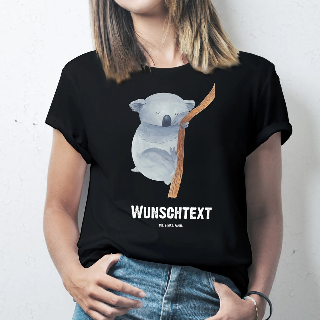 Rozmiar L Personalizowana koszulka Koala T-Shirt Personalisiert, T-Shirt mit Aufruck, Wunschtext, T-Shirt mit Namen, Bedrucken, Lustige Sprüche, Gute Laune, Tiere, Tiermotive, schlafen, Koalabär, Traum, Bär, Koala, Traumland, Träumen, Schlafzimmer