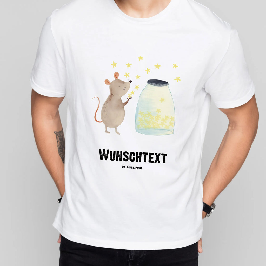 Personalised T-Shirt Mouse Stars T-Shirt mit Aufruck, T-Shirt mit Namen, Wunschtext, T-Shirt Personalisiert, Bedrucken, Lustige Sprüche, Gute Laune, Tiere, Tiermotive, Schwangerschaft, Maus, Geburtstag, Kind, Geburt, Sterne, Wunsch, Taufgeschenk, Kindergeburtstag, Erstes Kind, Taufe, Träume, Hoffnung