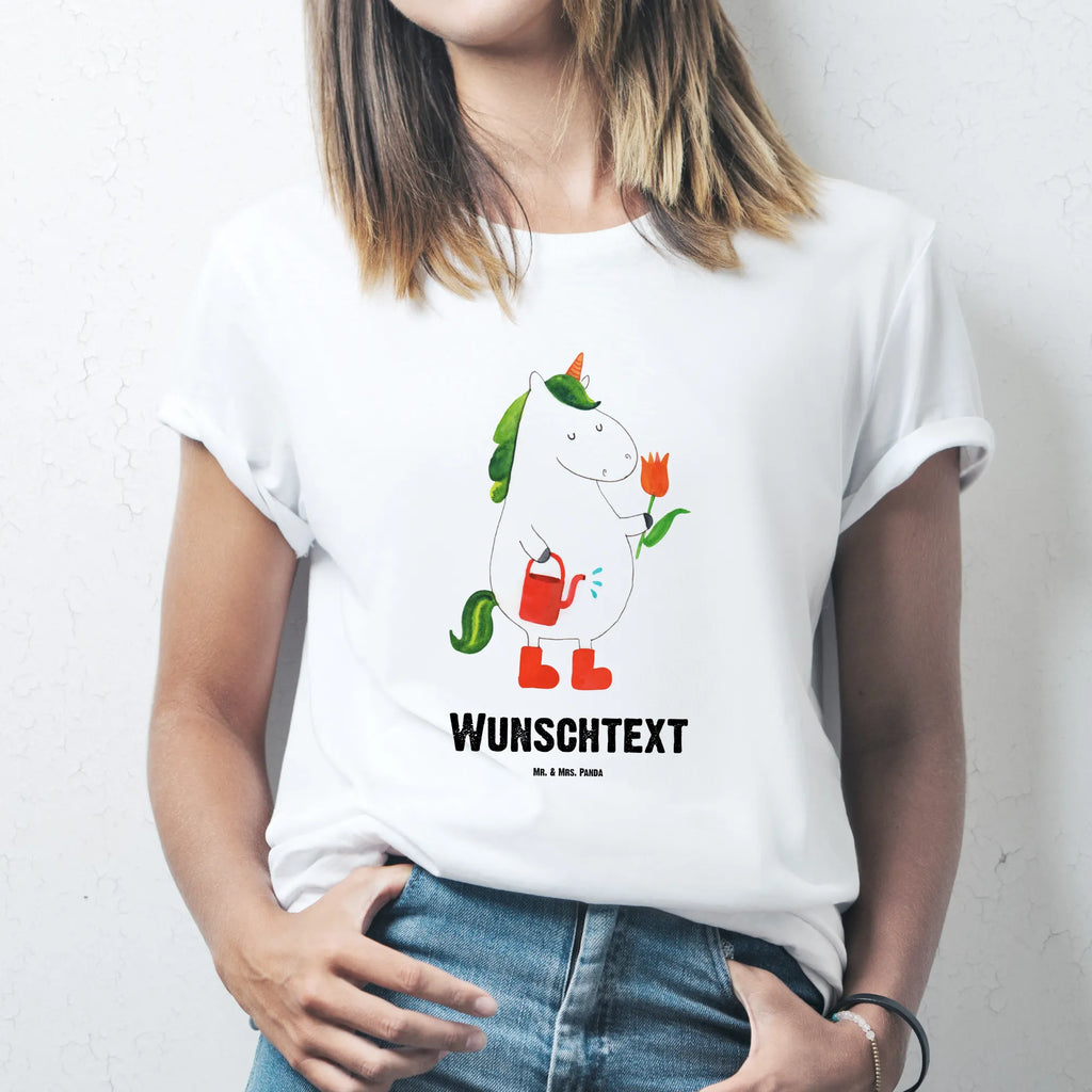 Rozmiar L Personalizowana koszulka jednorożec ogrodnik T-Shirt mit Namen, T-Shirt Personalisiert, Bedrucken, Frauen, Wunschtext, Männer, T-Shirt mit Aufruck, Einhorn, Einhörner, Einhorn Deko, Unicorn, Gießkanne, Garten, Luftballon, Freundin, Freude, Blume, Lebenslust, Stiefel, Giesskanne