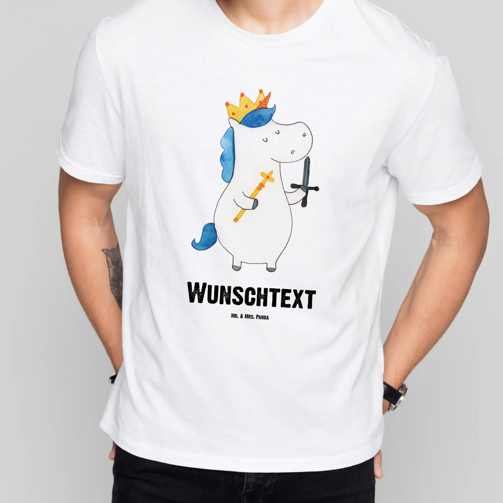 Rozmiar L Personalizowana koszulka jednorożec Król z mieczem Wunschtext, T-Shirt mit Aufruck, T-Shirt mit Namen, Bedrucken, T-Shirt Personalisiert, Einhorn Deko, Unicorn, Einhorn, Einhörner, Mittelalter, König, Ritter