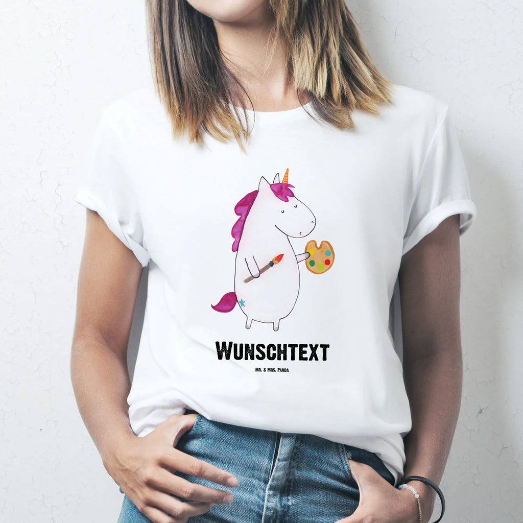 Personalised T-Shirt unicorn Artist Bedrucken, T-Shirt mit Namen, T-Shirt mit Aufruck, Wunschtext, T-Shirt Personalisiert, Einhorn Deko, Unicorn, Einhorn, Einhörner, Maler, Farbe, Geschenk, Pinsel, Englisch, Artist, Zeichnen, Welt, Malen, Künstler, Stift