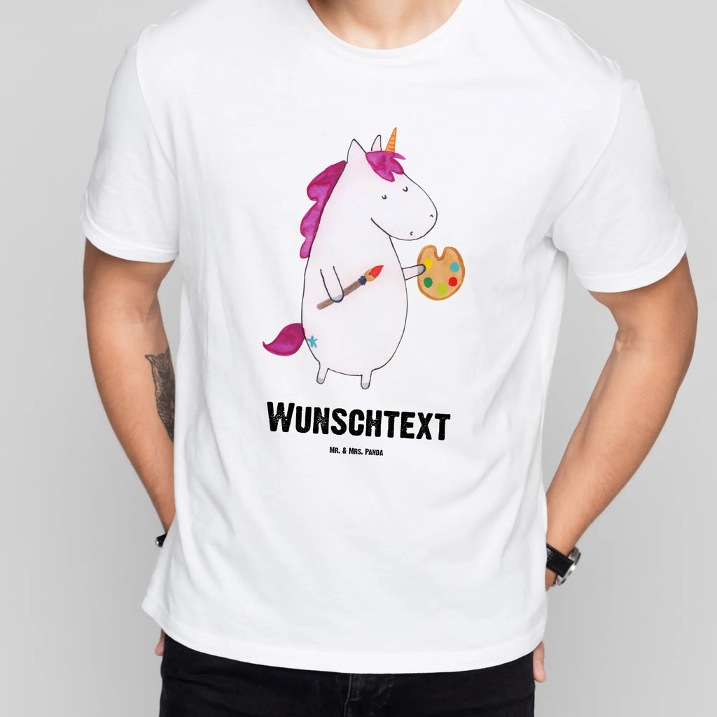Personalised T-Shirt unicorn Artist Bedrucken, T-Shirt mit Namen, T-Shirt mit Aufruck, Wunschtext, T-Shirt Personalisiert, Einhorn Deko, Unicorn, Einhorn, Einhörner, Maler, Farbe, Geschenk, Pinsel, Englisch, Artist, Zeichnen, Welt, Malen, Künstler, Stift