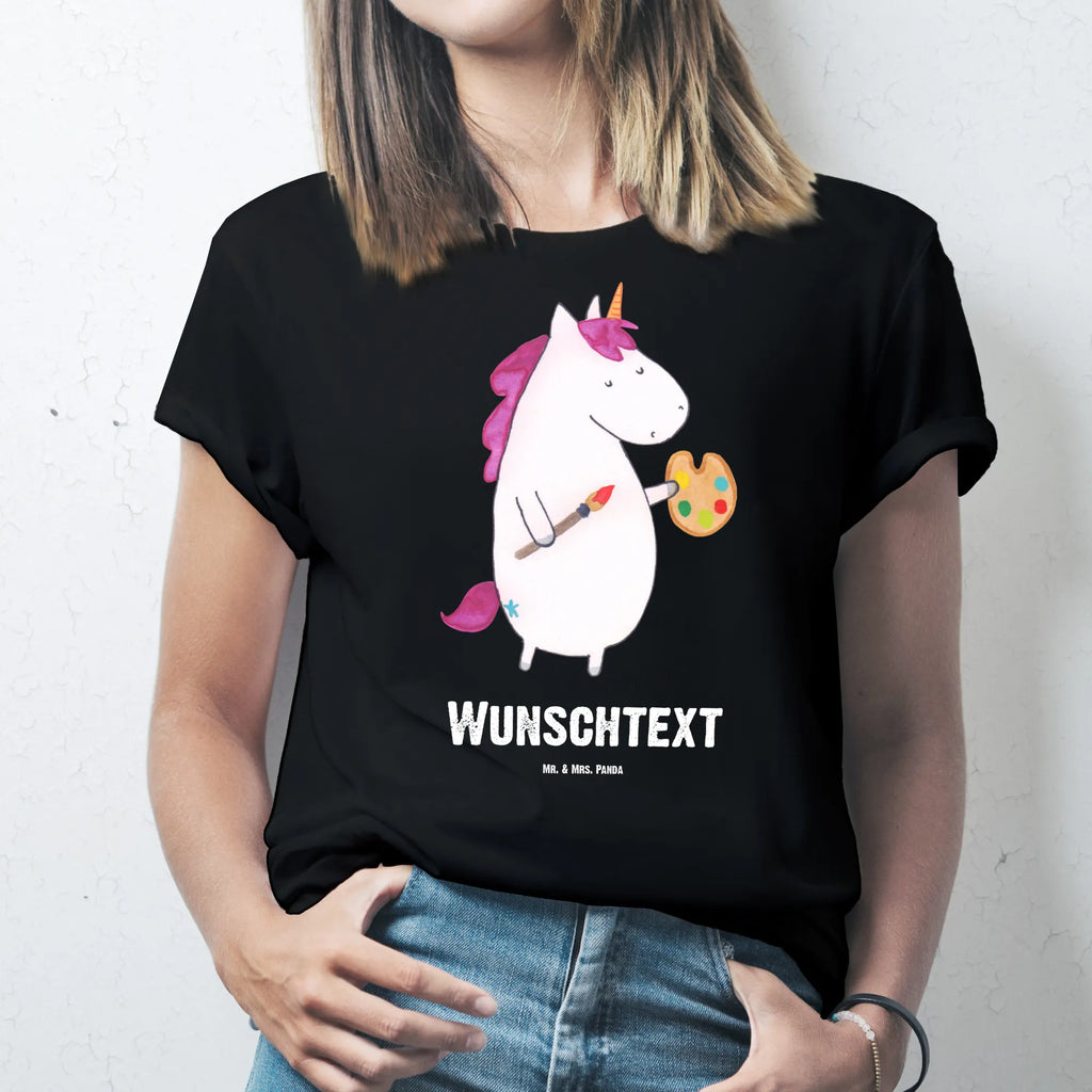 Personalised T-Shirt unicorn Artist Bedrucken, T-Shirt mit Namen, T-Shirt mit Aufruck, Wunschtext, T-Shirt Personalisiert, Einhorn Deko, Unicorn, Einhorn, Einhörner, Maler, Farbe, Geschenk, Pinsel, Englisch, Artist, Zeichnen, Welt, Malen, Künstler, Stift