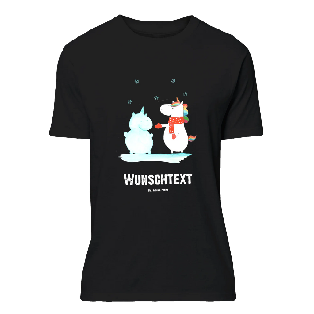 Personalised T-Shirt unicorn snowman T-Shirt mit Namen, Wunschtext, Bedrucken, T-Shirt mit Aufruck, T-Shirt Personalisiert, Einhorn Deko, Unicorn, Einhorn, Einhörner, Winter, Schneemann, X-Mas, Schnee, kalt, Handschuhe, Weihnachten, Mütze, Kuchen