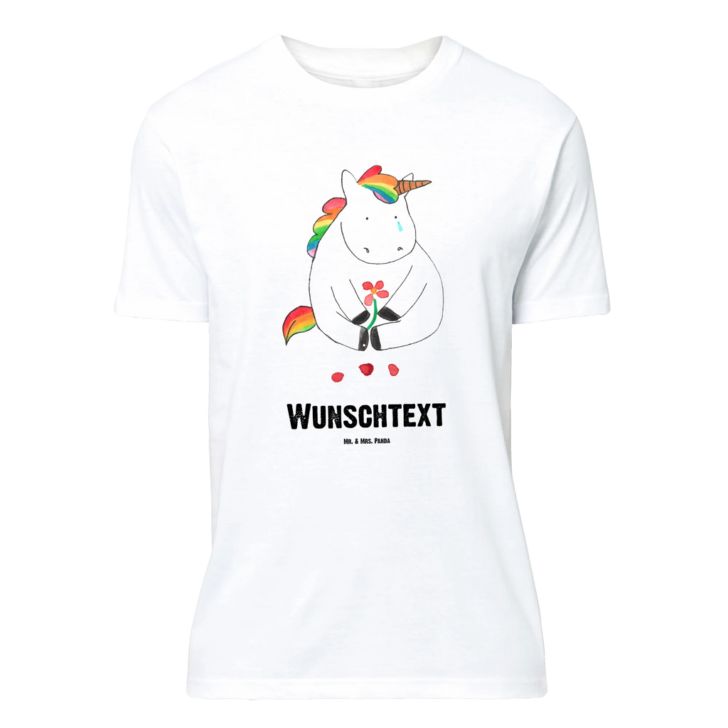 Rozmiar L Personalizowana koszulka Jednorożec Smutny Wunschtext, T-Shirt mit Namen, T-Shirt Personalisiert, Bedrucken, T-Shirt mit Aufruck, Einhorn Deko, Unicorn, Einhorn, Einhörner, Glitzer, Freunde, Liebe, Trauer, Blume, Trösten. Freundschaft, Grußkarte