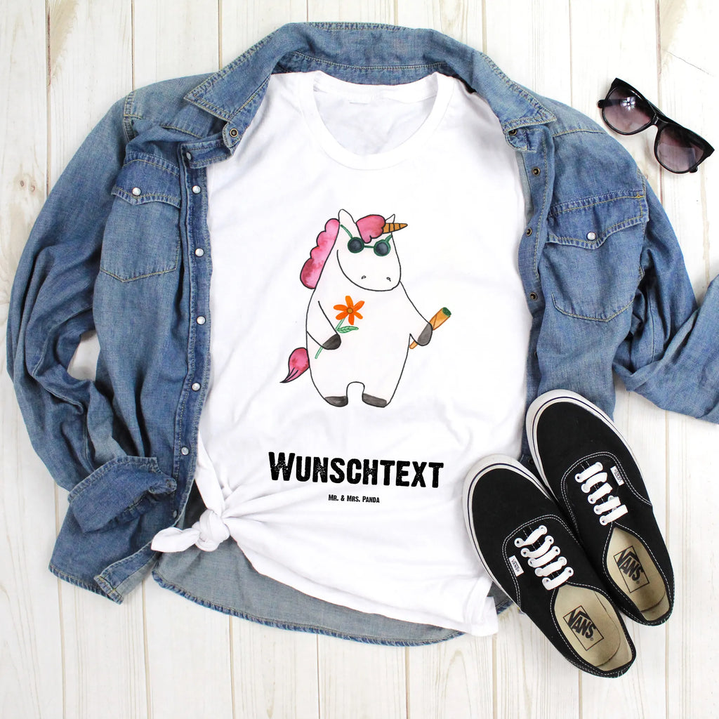 Personalised T-Shirt unicorn Woodstock T-Shirt Personalisiert, T-Shirt mit Namen, T-Shirt mit Aufruck, Bedrucken, Wunschtext, Einhorn Deko, Unicorn, Einhorn, Einhörner, Kiffen, Witzig, Party, Spaß. Lustig, Joint, Woodstock, Zigarette, Alkohol