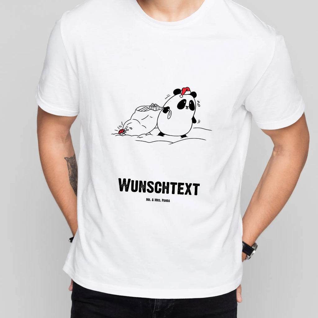 Personalised T-Shirt Panda Christmas T-Shirt mit Namen, T-Shirt Personalisiert, T-Shirt mit Aufruck