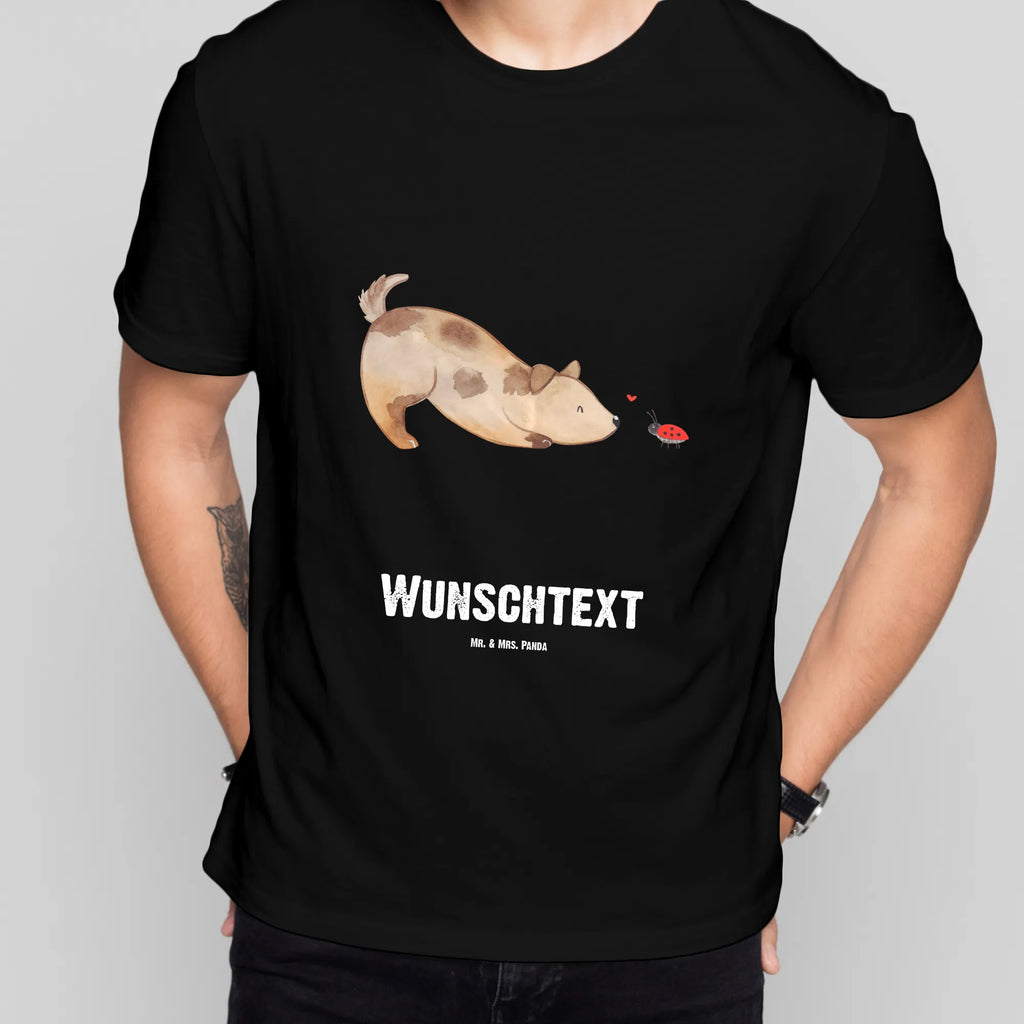 Rozmiar L Personalizowana koszulka pies biedronka T-Shirt mit Namen, Bedrucken, Wunschtext, T-Shirt mit Aufruck, T-Shirt Personalisiert, Hundemotiv, Hund, Haustier, Tierliebhaber, Sprüche, Hunderasse, Hundebesitzer, Marienkäfer, Mischlinghund, Mischling, Hunde, Hundespruch