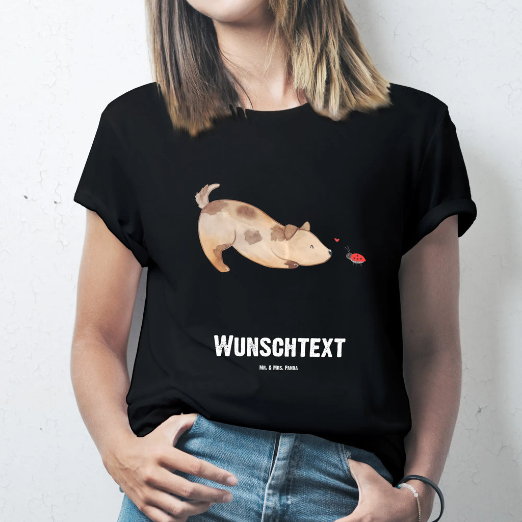 Rozmiar L Personalizowana koszulka pies biedronka T-Shirt mit Namen, Bedrucken, Wunschtext, T-Shirt mit Aufruck, T-Shirt Personalisiert, Hundemotiv, Hund, Haustier, Tierliebhaber, Sprüche, Hunderasse, Hundebesitzer, Marienkäfer, Mischlinghund, Mischling, Hunde, Hundespruch