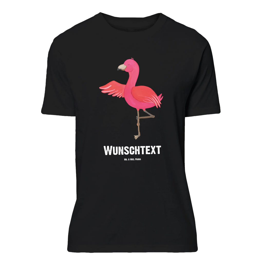 Personalised T-Shirt flamingo yoga Wunschtext, T-Shirt mit Aufruck, T-Shirt Personalisiert, T-Shirt mit Namen, Bedrucken, Flamingo, Aufregen, Yoga, Achtsamkeit, Entspannung, Namaste, Tiefenentspannung, Yoga-Übung, Vogel, Ärger