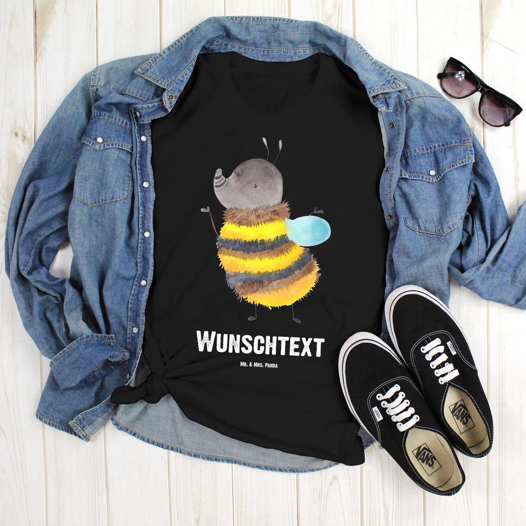 Rozmiar L Personalizowana koszulka trzmiel puszysty T-Shirt mit Aufruck, Bedrucken, T-Shirt Personalisiert, Frauen, Männer, T-Shirt mit Namen, Wunschtext, Tiermotive, Gute Laune, lustige Sprüche, Tiere, Hummel, Biene, Blume, Flauschig, Natur