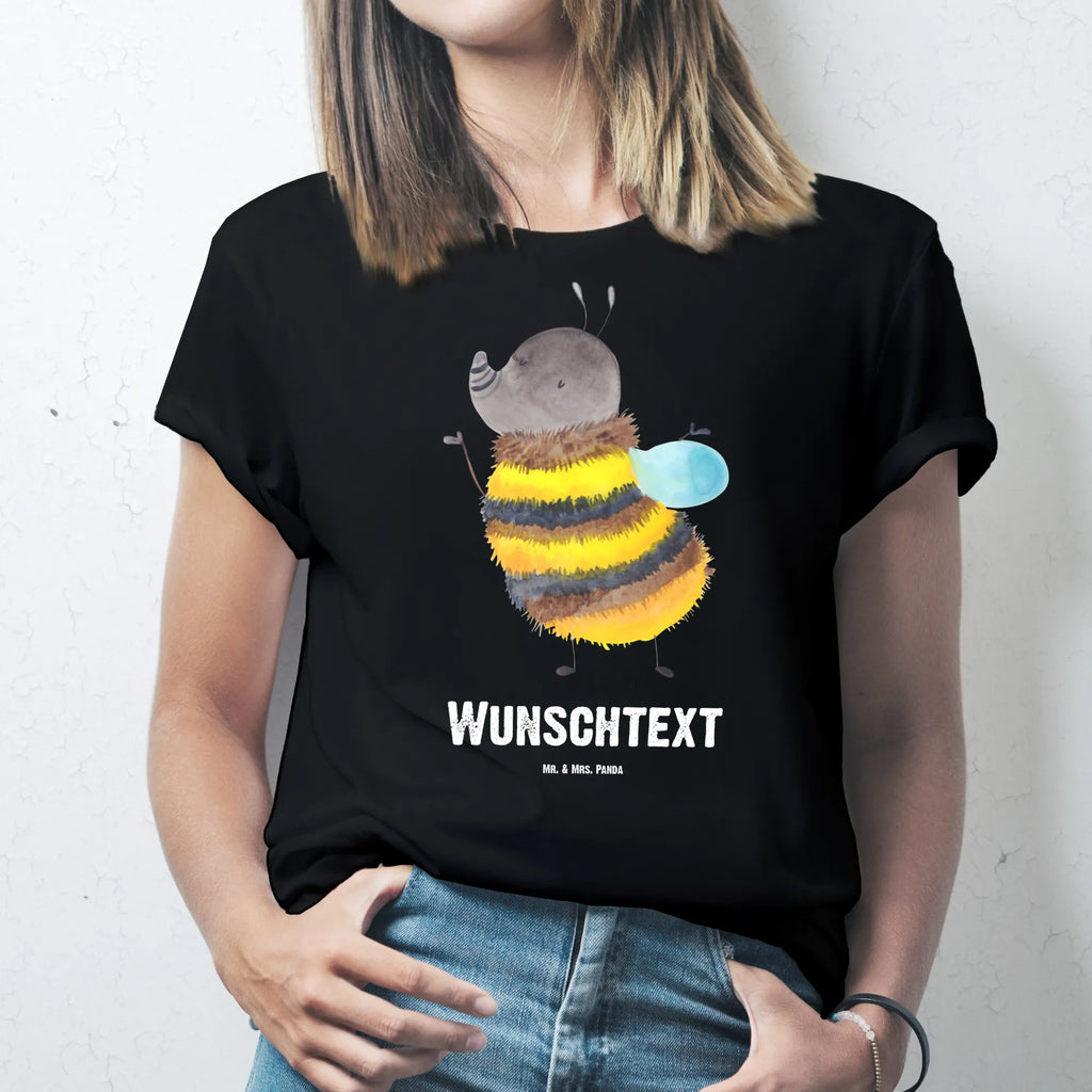 Rozmiar L Personalizowana koszulka trzmiel puszysty T-Shirt mit Aufruck, Bedrucken, T-Shirt Personalisiert, Frauen, Männer, T-Shirt mit Namen, Wunschtext, Tiermotive, Gute Laune, lustige Sprüche, Tiere, Hummel, Biene, Blume, Flauschig, Natur