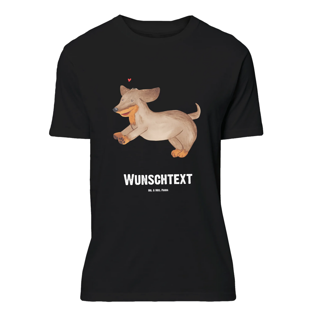 Personalised T-Shirt Dog dachshund T-Shirt Personalisiert, Wunschtext, T-Shirt mit Namen, T-Shirt mit Aufruck, Bedrucken, Hundemotiv, Hund, Haustier, Tierliebhaber, Sprüche, Hunderasse, Hundebesitzer, Dachshund, Dackel, Happy Dog, Hunde