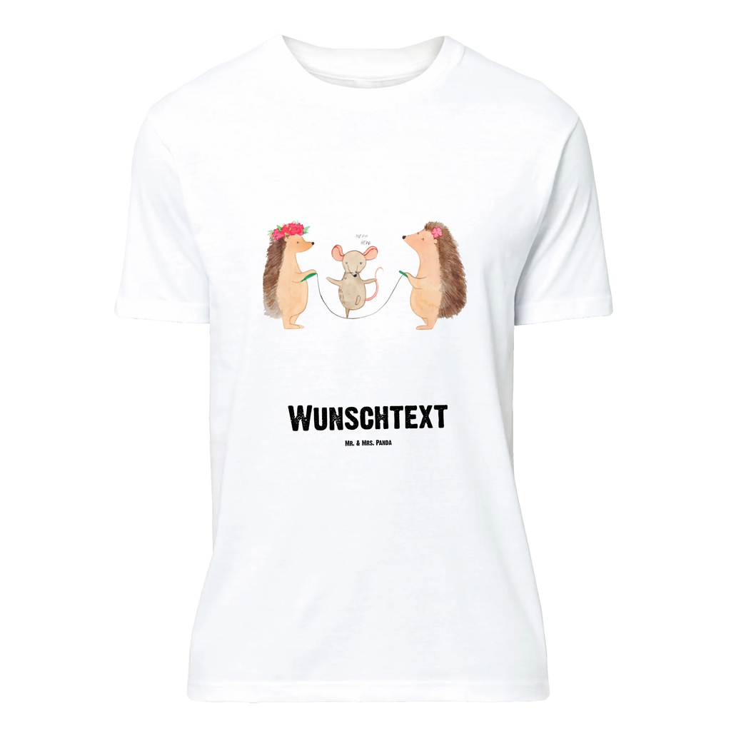 Personalisiertes T-Shirt Igel Seilhüpfen T-Shirt Personalisiert, T-Shirt mit Namen, Bedrucken, T-Shirt mit Aufruck, Wunschtext, Lustige Sprüche, Gute Laune, Tiere, Tiermotive, Kinder, Seilspringen, Kindergarten, Maus, Seilhüpfen, Igel