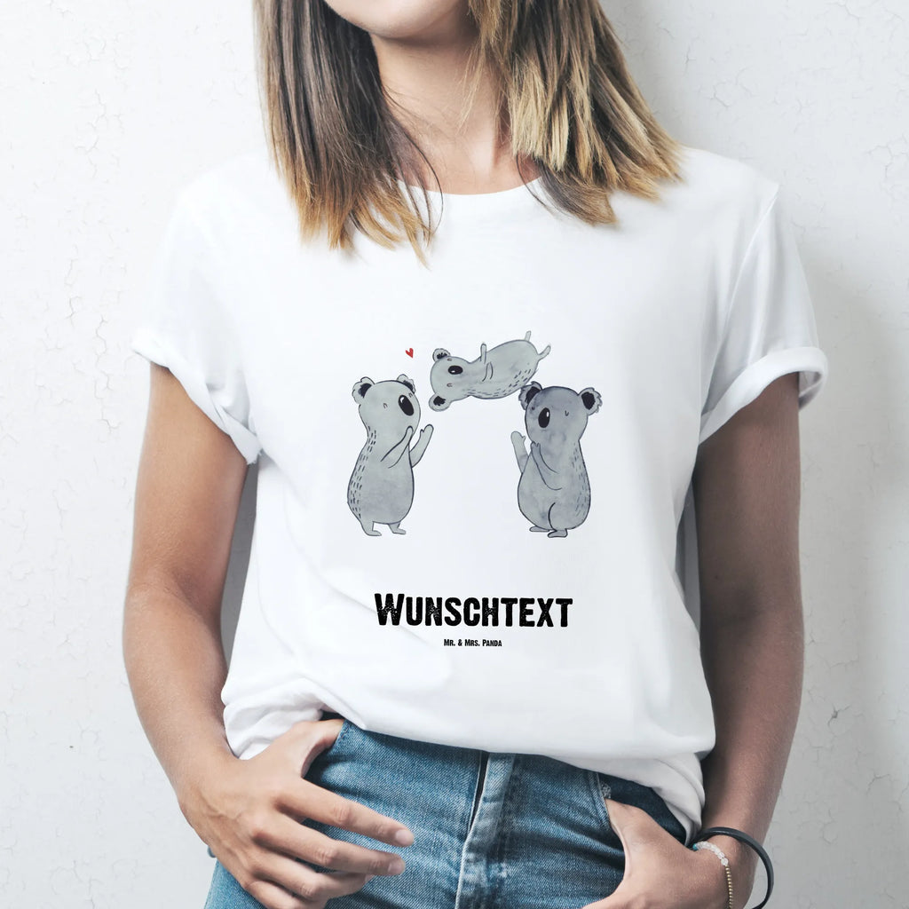 Rozmiar L Personalizowana koszulka Koale Świętować Männer, T-Shirt Personalisiert, T-Shirt mit Namen, Frauen, T-Shirt mit Aufruck, Geburtstag, Geburtstagsgeschenk, Geschenk, Herz, Liebe, Koala, Familie, Eltern, Kind