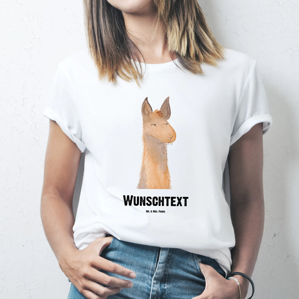 Personalisiertes T-Shirt Lamakopf genervt Bedrucken, T-Shirt mit Namen, T-Shirt Personalisiert, T-Shirt mit Aufruck, Wunschtext, Alpaka, Lama, Partnerin, Recht haben, Genervt sein, Lamas, Freundin, Büroalltag, Büro, Azubi, Chef, Beste Freundin, Chefin