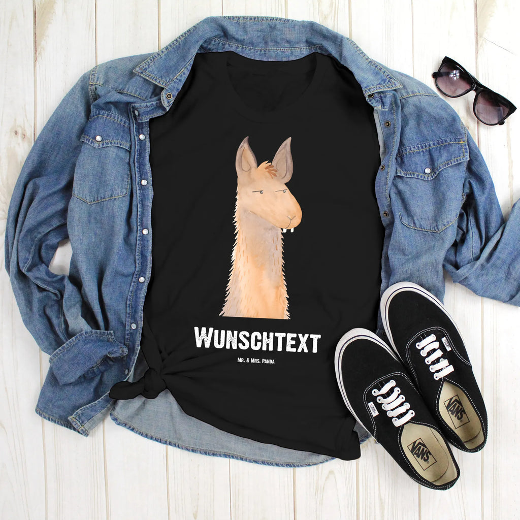 Personalisiertes T-Shirt Lamakopf genervt Bedrucken, T-Shirt mit Namen, T-Shirt Personalisiert, T-Shirt mit Aufruck, Wunschtext, Alpaka, Lama, Partnerin, Recht haben, Genervt sein, Lamas, Freundin, Büroalltag, Büro, Azubi, Chef, Beste Freundin, Chefin