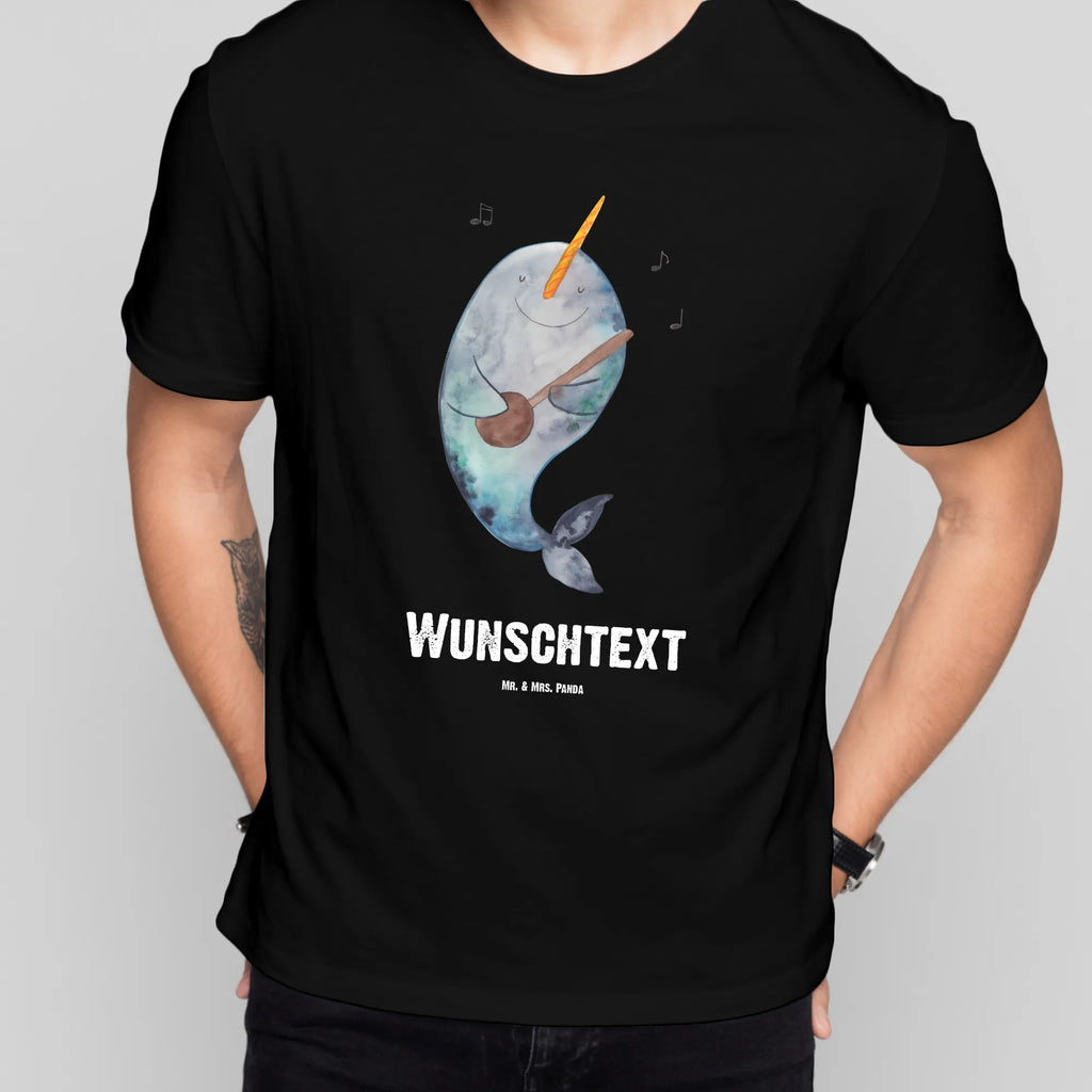 Personalisiertes T-Shirt Narwal Gitarre Wunschtext, T-Shirt mit Aufruck, T-Shirt mit Namen, T-Shirt Personalisiert, Bedrucken, Meer, Urlaub, Meerestiere, Narwal, Gespräche, Probleme, Frust, Problemlösung, Tanzen, Wal, Gitarre