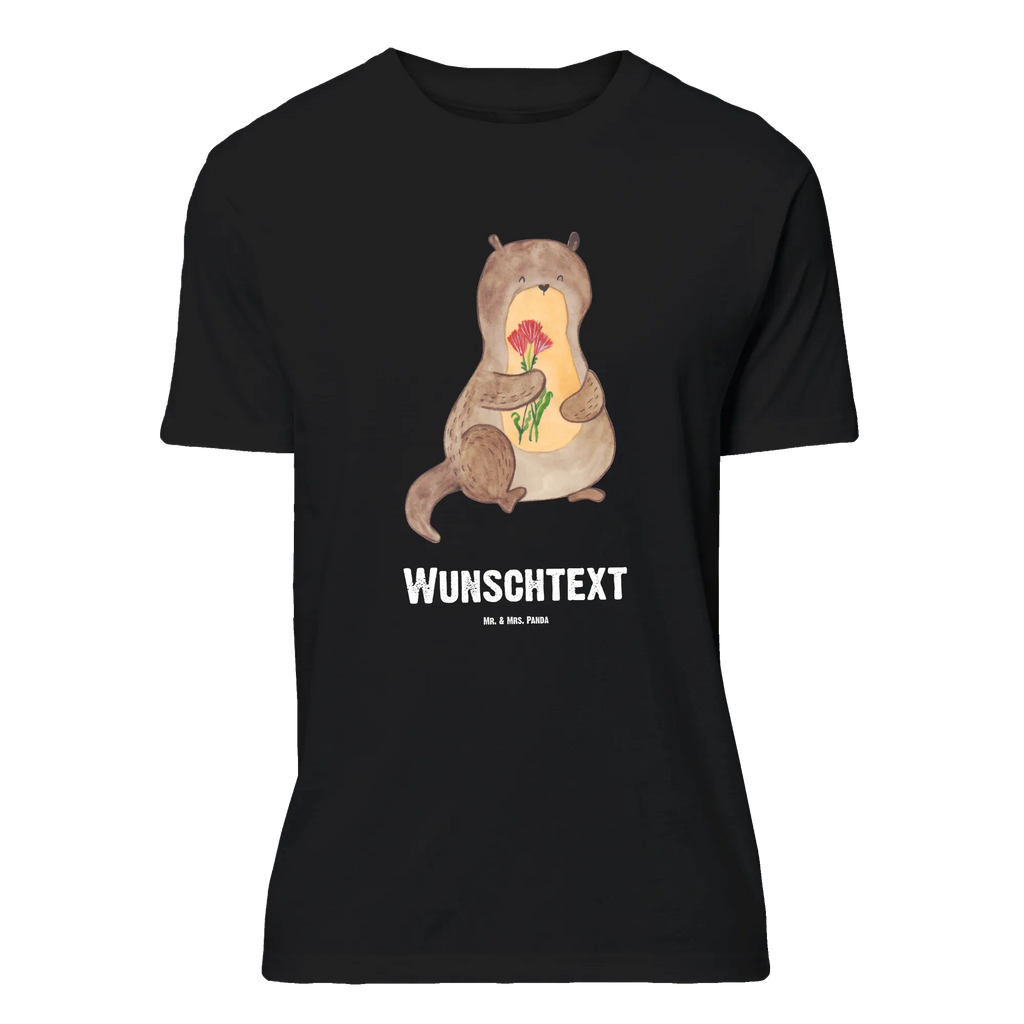 Rozmiar L Personalizowana koszulka wydra bukiet kwiatów T-Shirt mit Aufruck, Wunschtext, T-Shirt mit Namen, Bedrucken, T-Shirt Personalisiert, Fischotter, Seeotter, Otter, Otter Seeotter See Otter
