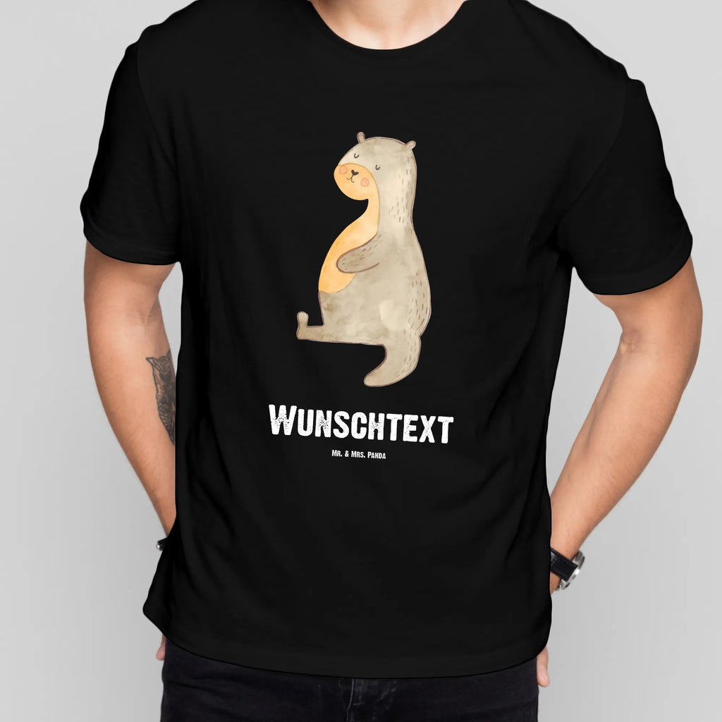 Personalised T-Shirt otter Belly T-Shirt mit Aufruck, Bedrucken, T-Shirt Personalisiert, Wunschtext, T-Shirt mit Namen, Fischotter, Seeotter, Otter, Otter Seeotter See Otter