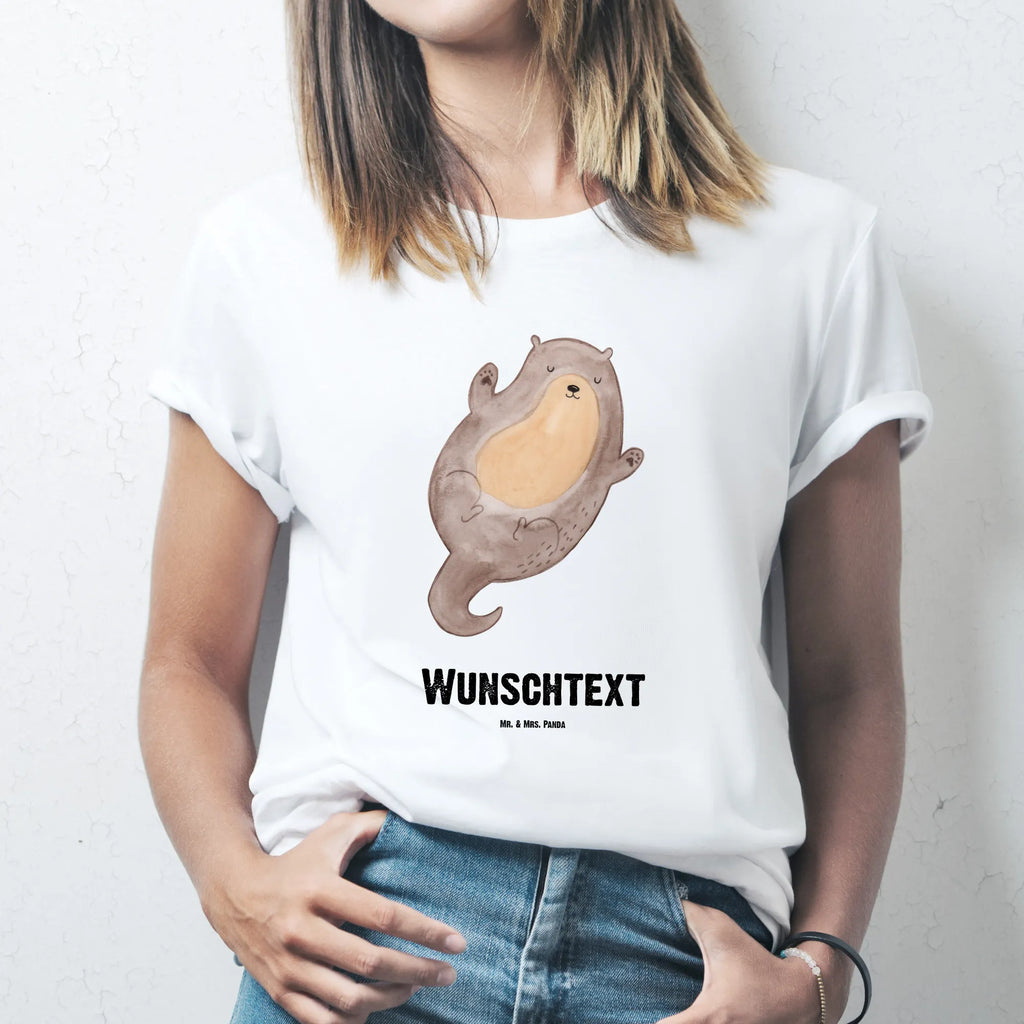 Personalised T-Shirt otter Embrace Bedrucken, T-Shirt mit Namen, T-Shirt Personalisiert, T-Shirt mit Aufruck, Wunschtext, Otter, Seeotter, Fischotter, Otter Seeotter See Otter