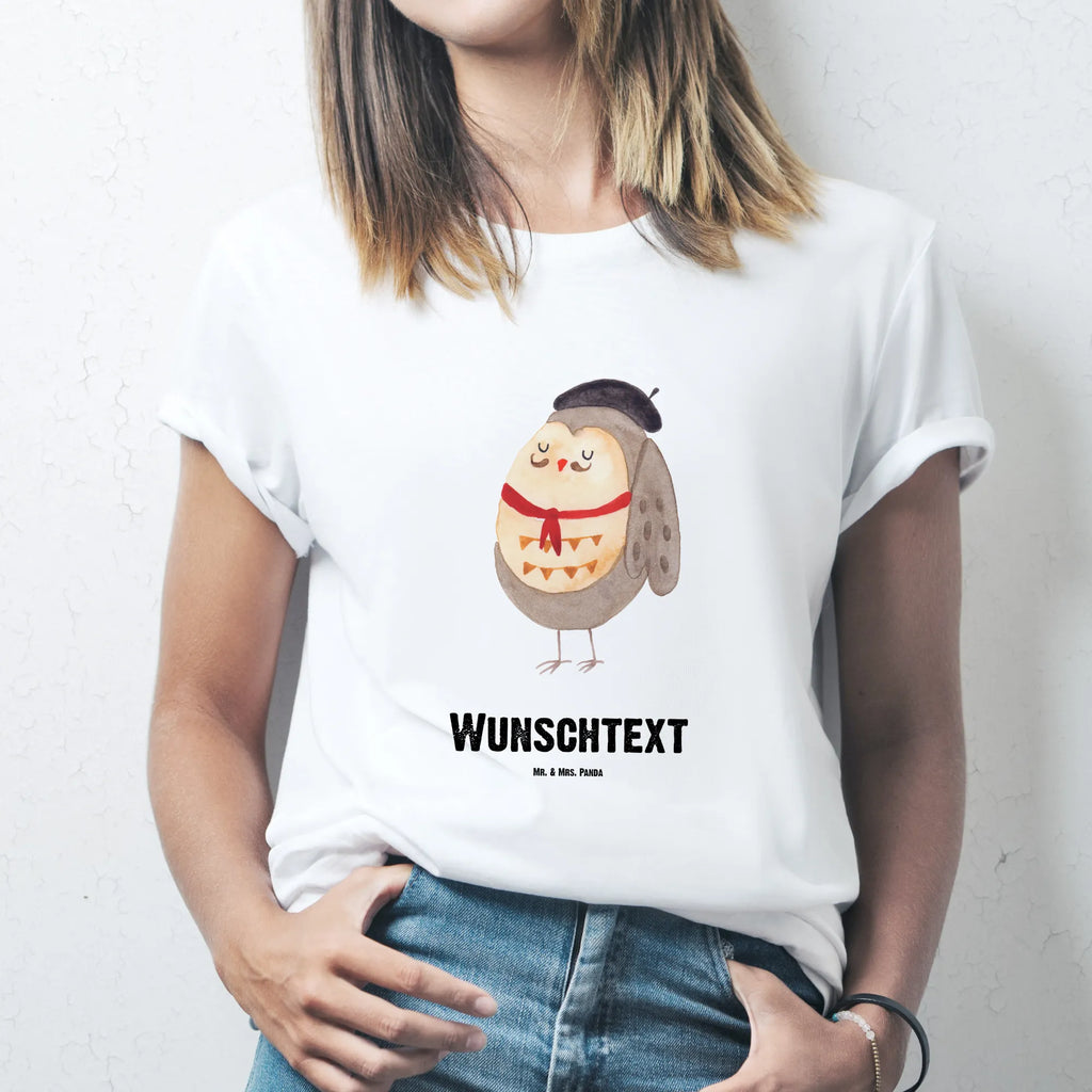 Personalisiertes T-Shirt Eule Französisch T-Shirt Personalisiert, Wunschtext, T-Shirt mit Aufruck, T-Shirt mit Namen, Bedrucken, Eule, Owl, La Vie Est Belle, Hibou, Spruch Französisch, Frankreich, Spruch schön, Eulen, Eule Deko, Das Leben Ist schön