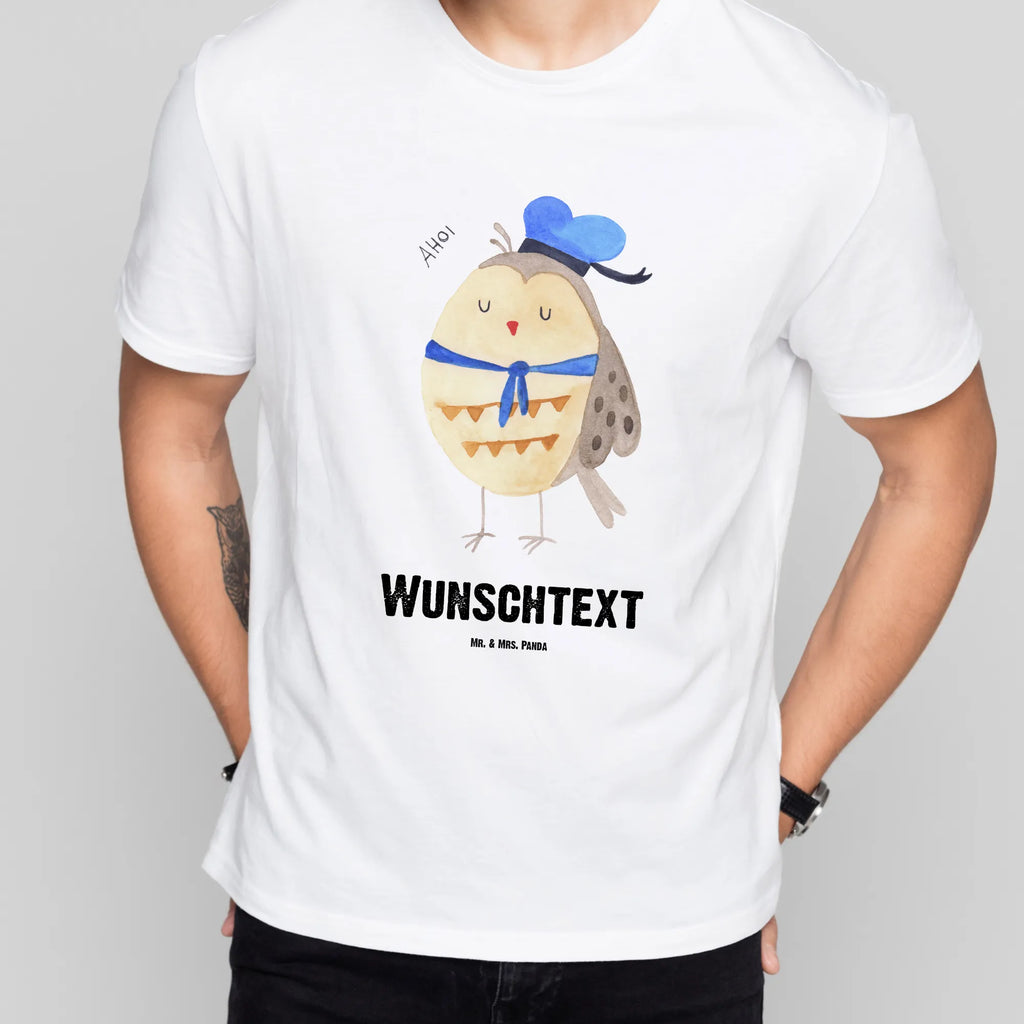 Rozmiar L Personalizowana koszulka sowa Marynarz Wunschtext, T-Shirt mit Namen, Bedrucken, T-Shirt mit Aufruck, T-Shirt Personalisiert, Eule, Heimathafen, Owl, Eule Deko, Seefahrer, Hochzeitstag Geschenk, Eule Spruch, Ehe, Matrose, Freundin, Wortspiel Lustig