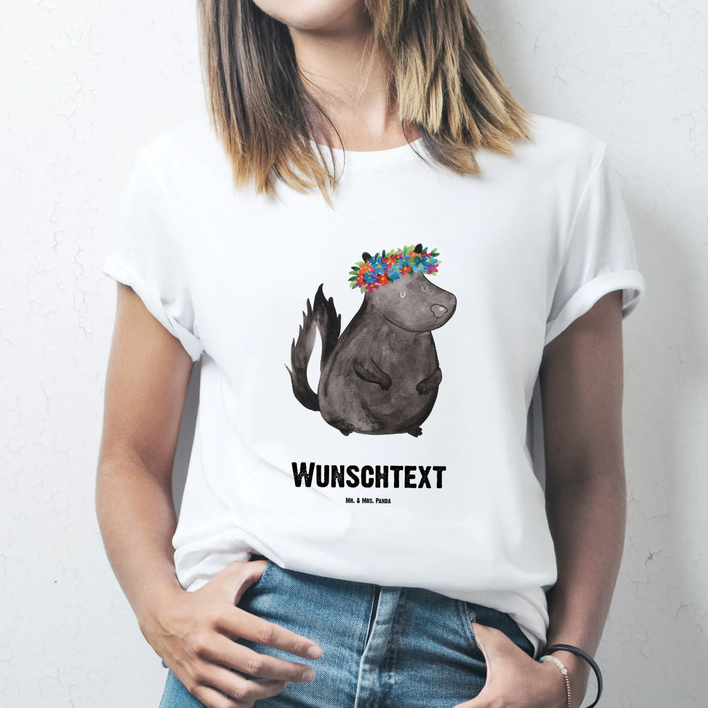 Personalised T-Shirt skunk Girl Wunschtext, T-Shirt mit Aufruck, T-Shirt mit Namen, Bedrucken, T-Shirt Personalisiert, Stinktier, Skunk, Yoga, Raubtier, Stinker, Stinki, Namaste, Wildtier
