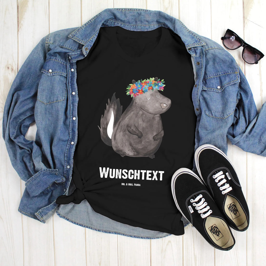 Personalised T-Shirt skunk Girl Wunschtext, T-Shirt mit Aufruck, T-Shirt mit Namen, Bedrucken, T-Shirt Personalisiert, Stinktier, Skunk, Yoga, Raubtier, Stinker, Stinki, Namaste, Wildtier