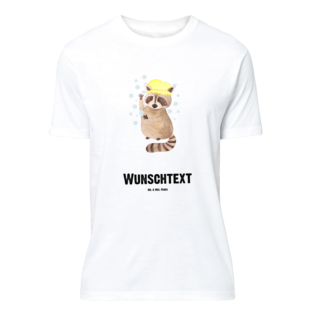 Rozmiar L Personalizowana koszulka Szop pracz T-Shirt Personalisiert, T-Shirt mit Aufruck, T-Shirt mit Namen, Wunschtext, Bedrucken, Tiermotive, Tiere, Gute Laune, Lustige Sprüche, Waschen, Waschbär, Seifenblasen, Plan, Tagträumen, Fröhlich