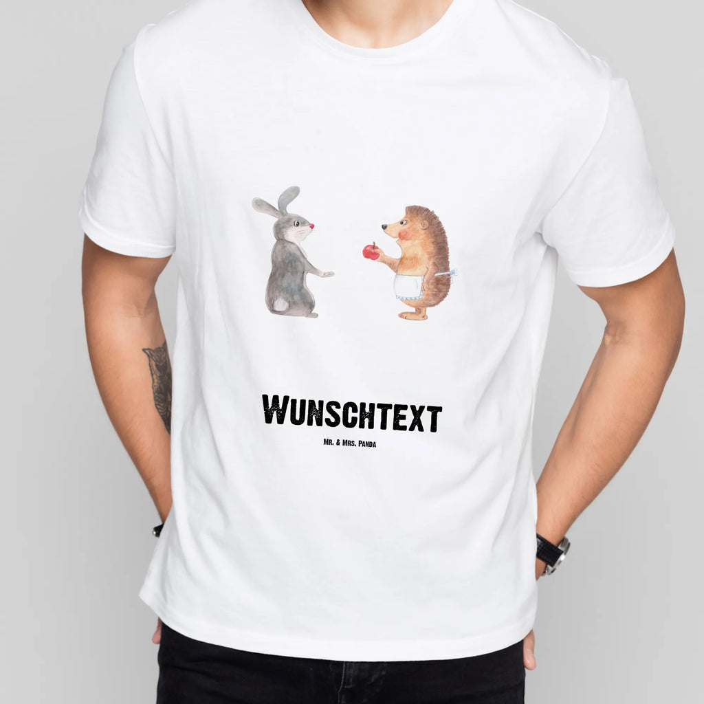 Personalised T-Shirt Hare Hedgehog Bedrucken, T-Shirt Personalisiert, T-Shirt mit Namen, T-Shirt mit Aufruck, Wunschtext, Tiere, Gute Laune, Tiermotive, Lustige Sprüche, Spruch Romantisch, Herzschmerz, Igel, Trösten, Liebe Spruch, Hase, Igel und Hase, Trennungsschmerz, Liebeskummer Geschenk