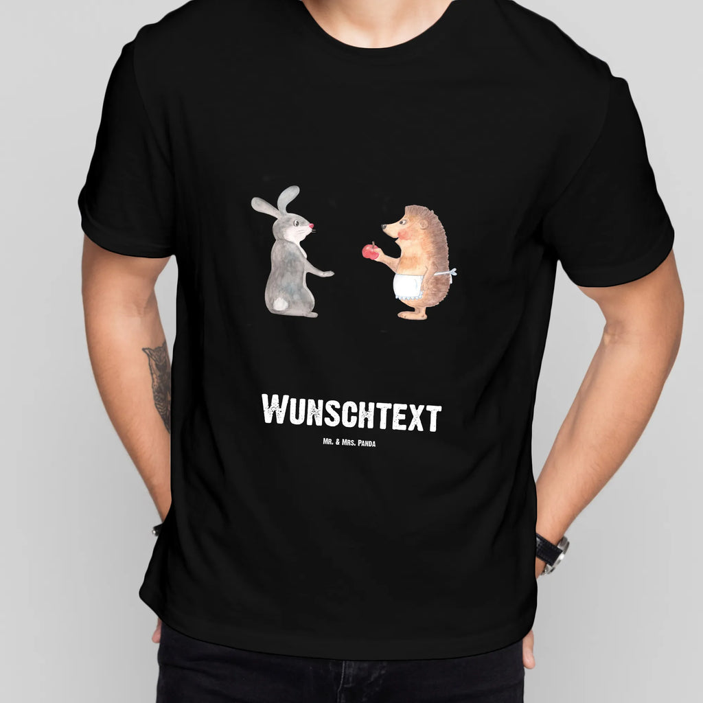 Personalised T-Shirt Hare Hedgehog Bedrucken, T-Shirt Personalisiert, T-Shirt mit Namen, T-Shirt mit Aufruck, Wunschtext, Tiere, Gute Laune, Tiermotive, Lustige Sprüche, Spruch Romantisch, Herzschmerz, Igel, Trösten, Liebe Spruch, Hase, Igel und Hase, Trennungsschmerz, Liebeskummer Geschenk
