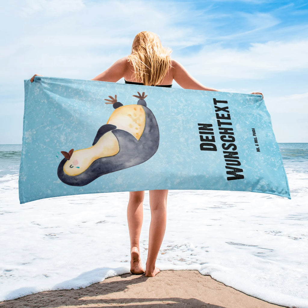 XXL ręcznik kąpielowy z imieniem pingwin Śmiech Pinguin