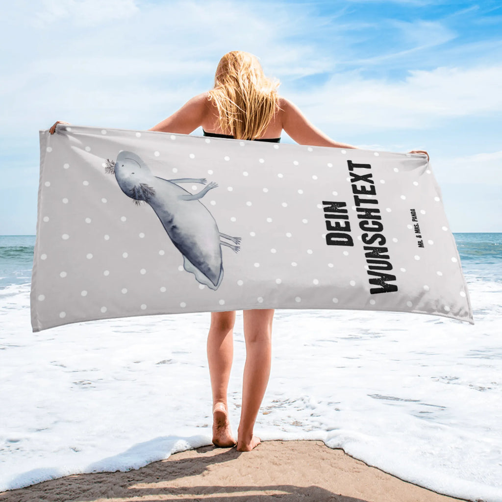 XXL ręcznik kąpielowy z imieniem ajolotl pływanie Axolotl, Molch