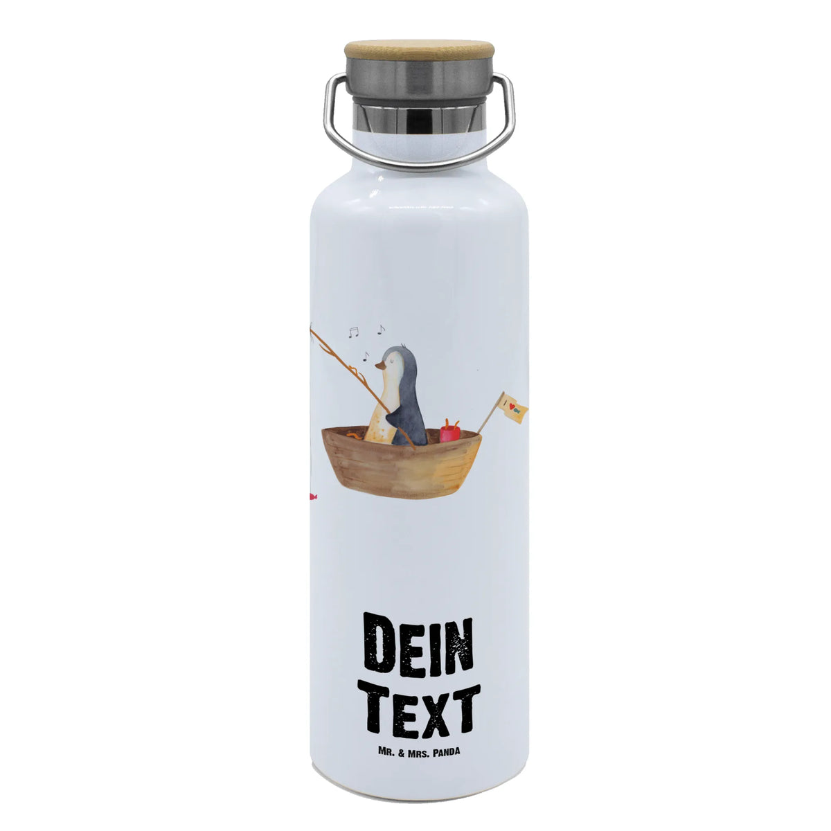 Personalizowana butelka na wodę pingwin łódka wędkarska Pinguin