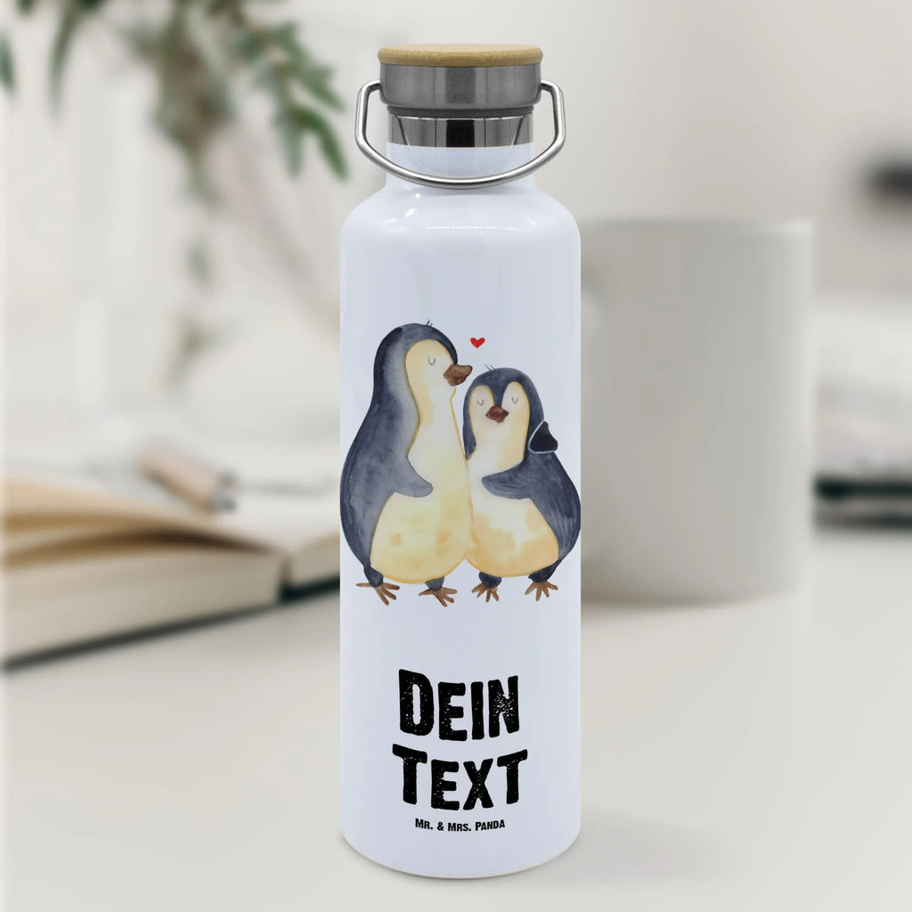 Personalised drinks bottle Penguin embrace Penguin, North Pole, Winter, Penguins, penguin, love, anniversary, love gift, wedding gift, lovers, proof of love, wedding day, wedding, engagement