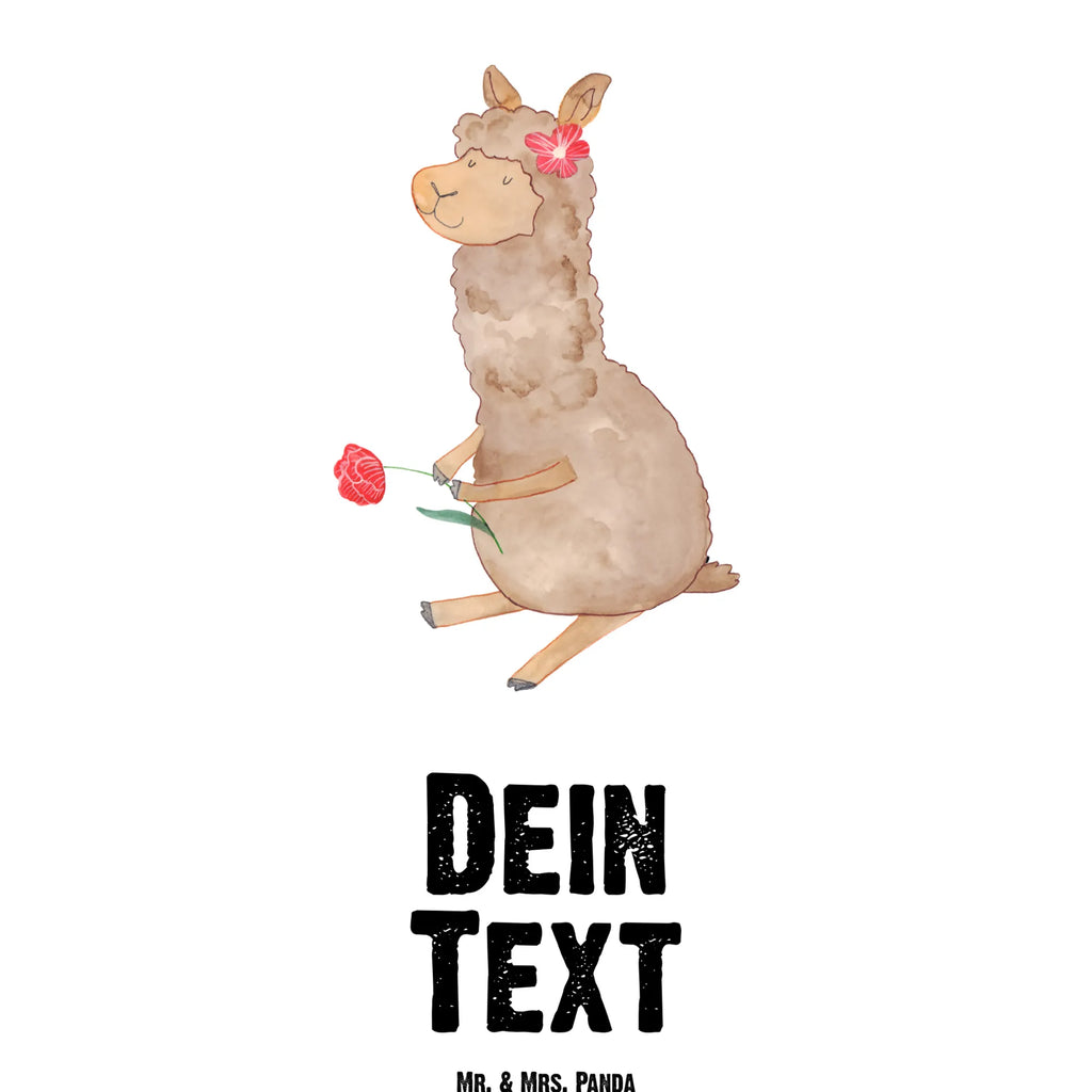 Personalizowana butelka na wodę alpaka kwiat Alpaka, Lama