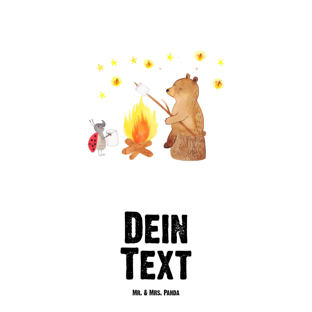 Personalizowana butelka na wodę Niedźwiedź i biedronka przy ognisku Niedźwiedź, Miś, Pluszowy miś