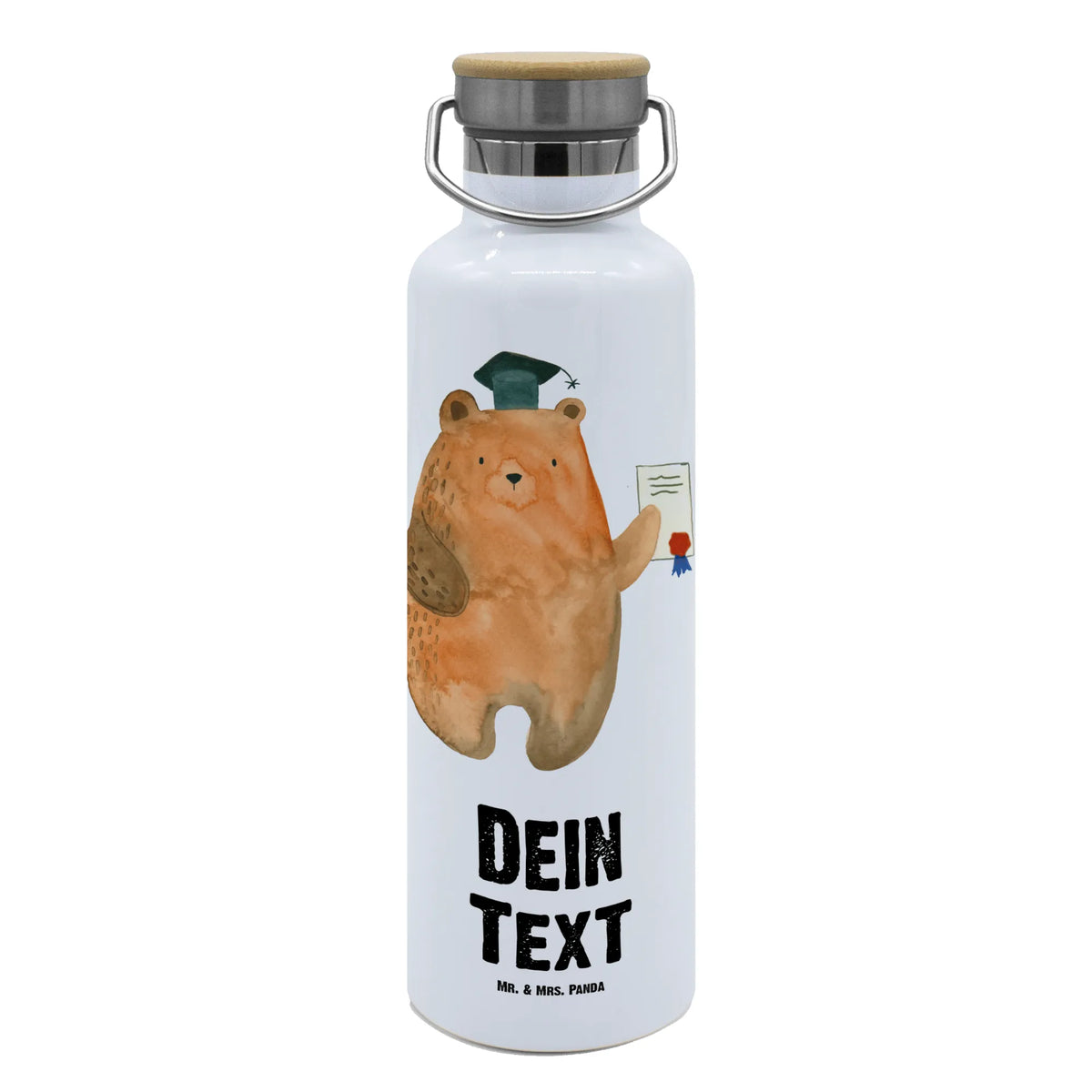 Personalizowana butelka na wodę Niedźwiedź Egzamin Niedźwiedź, Miś, Pluszowy miś