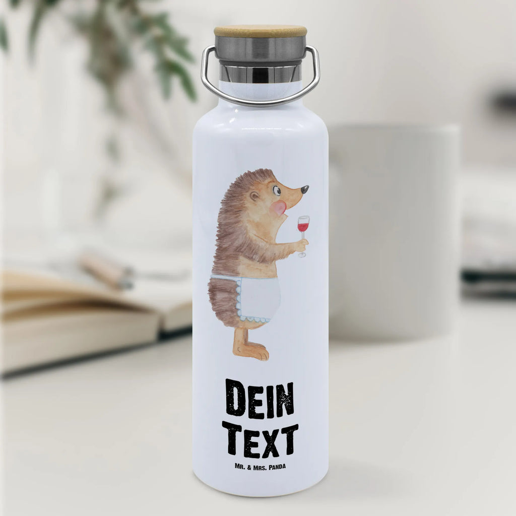 Personalised drinks bottle Hedgehog wine small animals, cute, funny, cute animal motives, hand drawn, small world, funny sayings, good mood, happy, gifts, gift ideas, special gifts, animal lover, card, white wine, drinking wine, wine decoration, hedgehog, gift wine lover, gift wine drinker, wine saying, red wine, wine glass