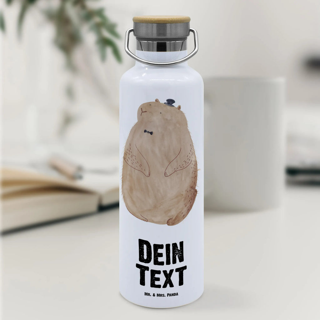 Personalised drinks bottle Groundhog small animals, cute, funny, cute animal motives, hand drawn, small world, funny sayings, good mood, happy, gifts, gift ideas, special gifts, animal lover, card, etiquette, friendliness, decency, cheerfulness, Groundhog, respect