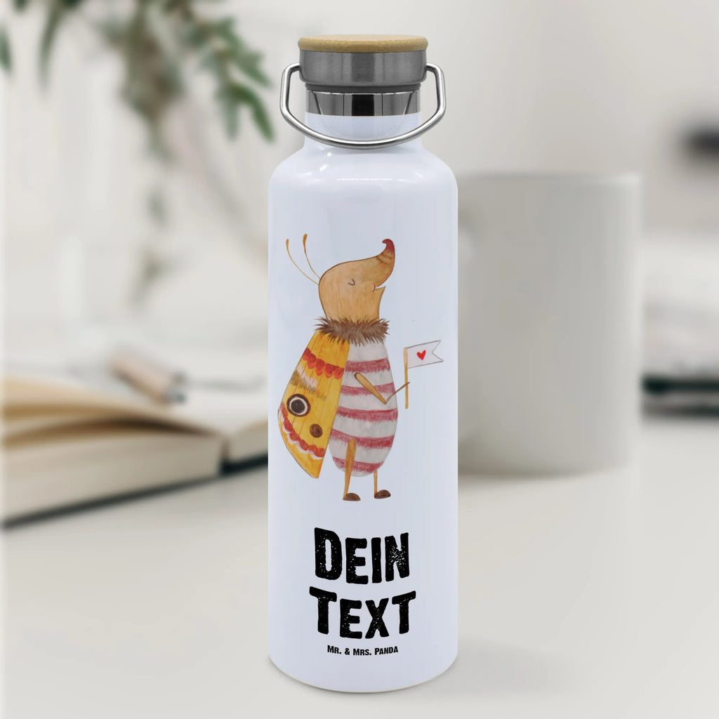 Personalised drinks bottle Moth flag small animals, cute, funny, cute animal motives, hand drawn, small world, funny sayings, good mood, happy, gifts, gift ideas, special gifts, animal lover, card, Saying funny, Beetle, Moth, Kitchen decoration, How much does the world cost