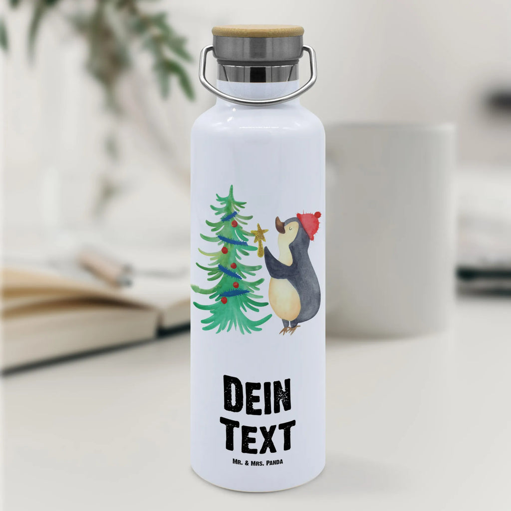 Personalised drinks bottle penguin Christmas tree Winter, Christmas, Christmas time, snow, Penguin